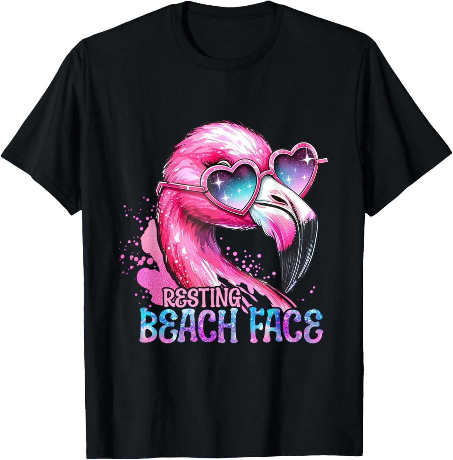 Resting Beach Face Funny Flamingo With Sunglasses Lovers T-shirt by TeeBrew