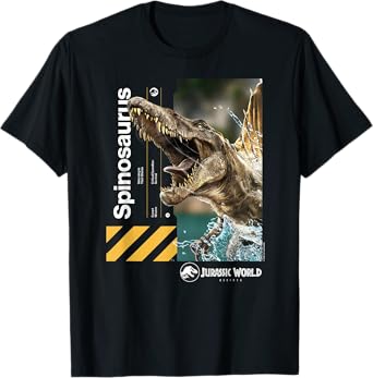 Jurassic World Spinosaurus T-Shirt, Unisex-Adults/Kids, Black, Small, Short Sleeve, Classic Fit, Cotton 80% Polyester 20%