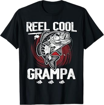 Mens Funny Fathers Day Vintage Fishing Reel Cool Grampa T-Shirt
