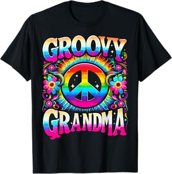 Hippie Tie Dye Peace Sign Groovy Grandma T-Shirt