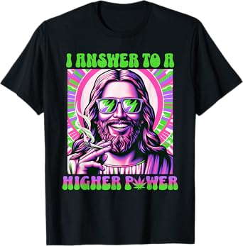 Weed Smoking Dope Jesus - Funny Happy 420 T-Shirt