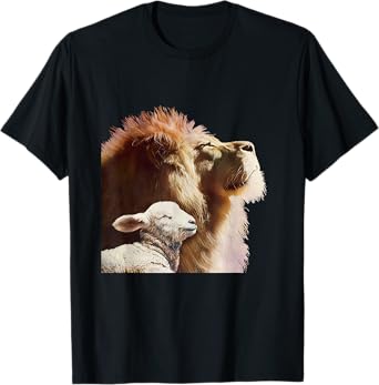 Bible Verse Religious Apparel The Lion and The Lamb T-Shirt