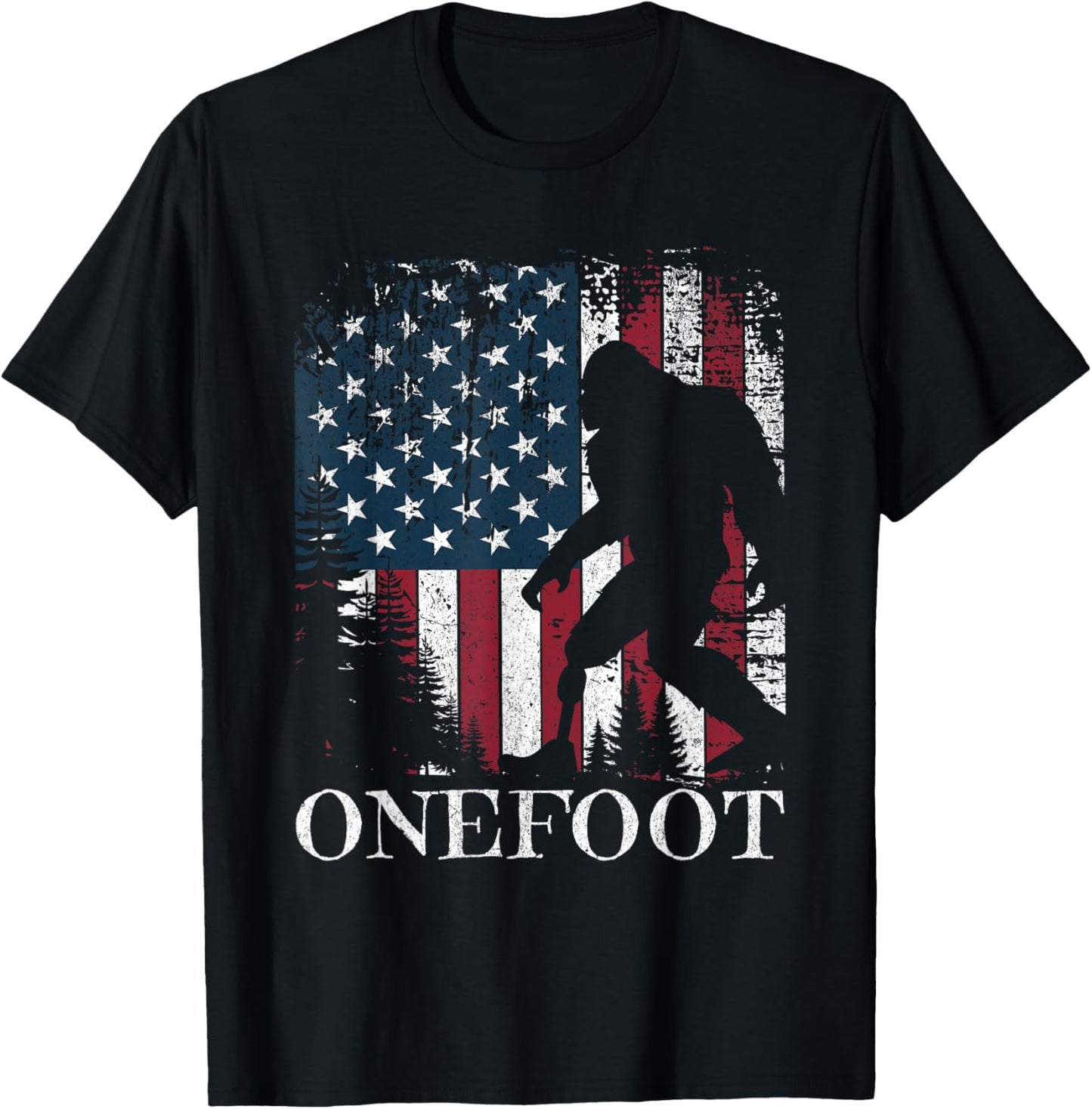 Onefoot Leg Amputee Recovery Bigfoot Funny Vintage Sasquatch T-Shirt