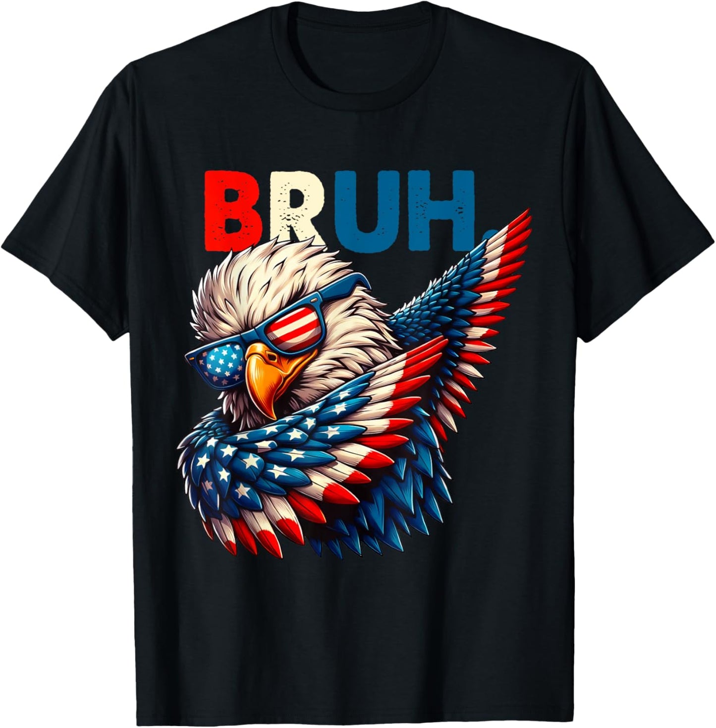 American Flag Bruh Dabbing Eagle Men Boys 4th of July T-Shirt