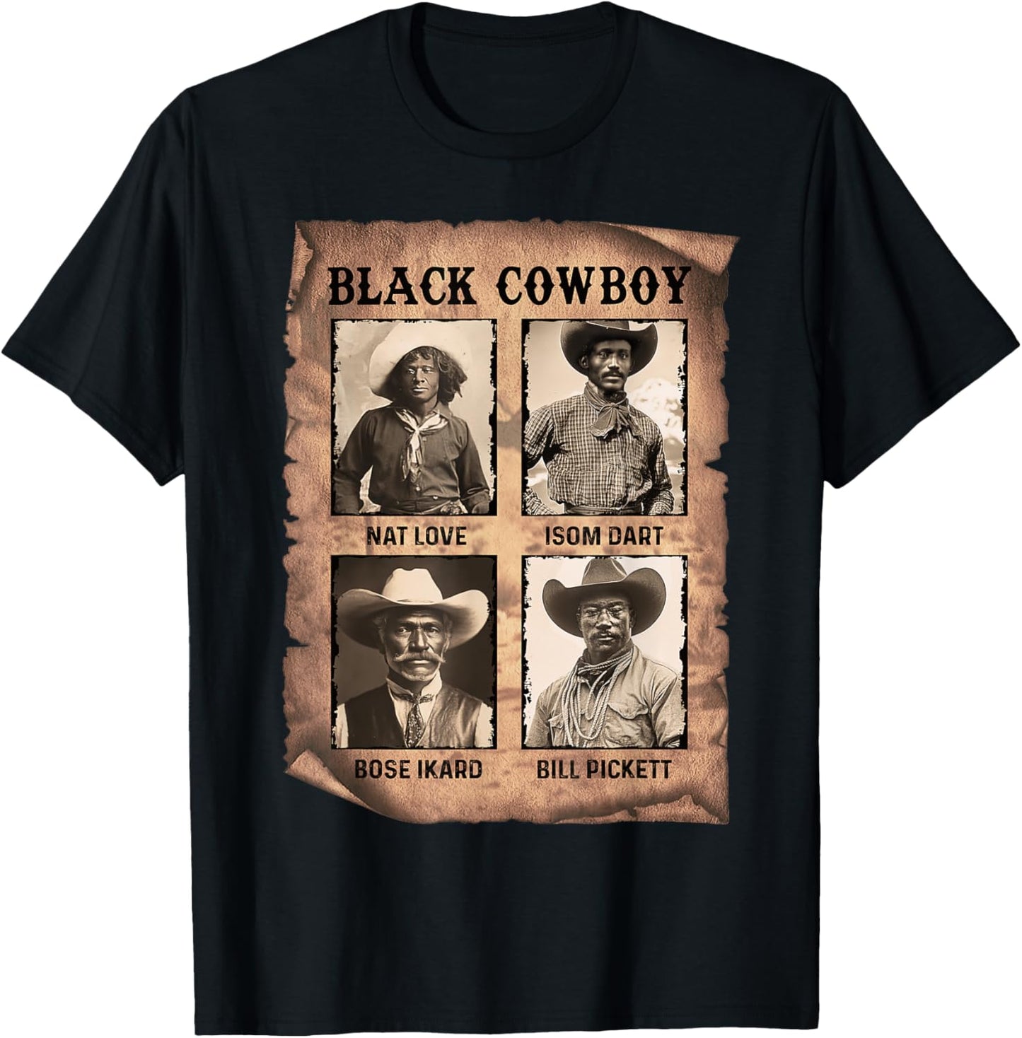 Black Cowboy Western Rodeo Melanin Black History Texas Men T-Shirt