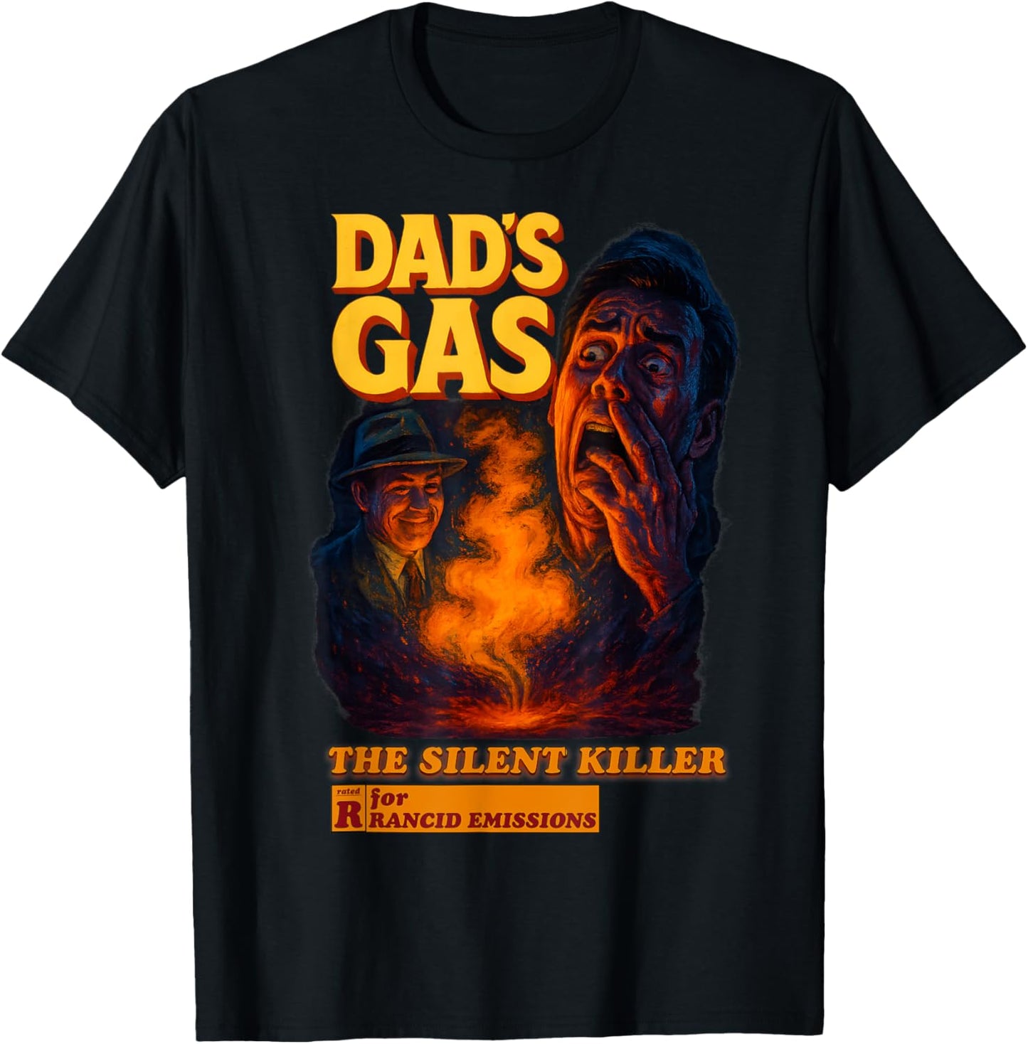 Dad's Gas Retro Horror Movie Poster Funny Father's Day Fart T-Shirt
