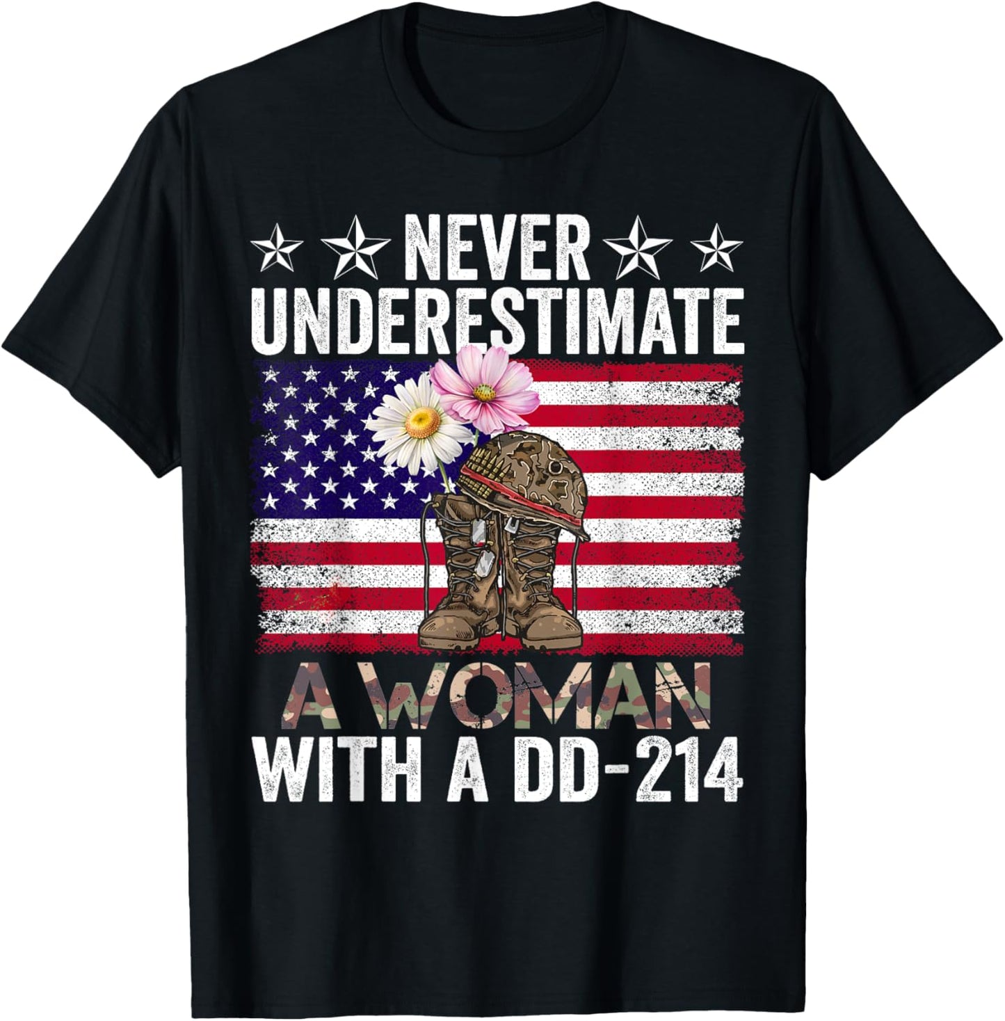 Women Veterans Day Female Veteran Army Women Military Camo T-shirt