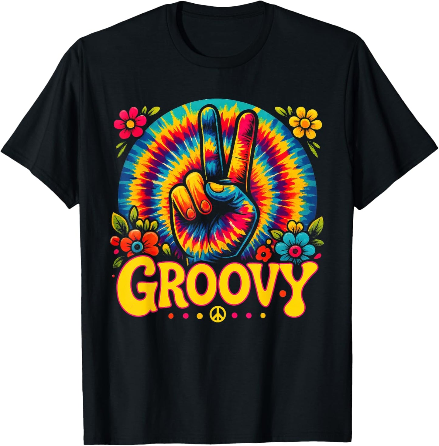 Tie Dye Groovy Peace Sign Hippie for men wonmen T-Shirt