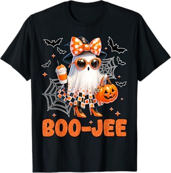 Cute Coquette Boo JEE Ghost Halloween Costumes Womens Girls T-Shirt