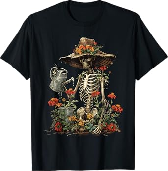 Skeleton Plants Lover Gardening Halloween T-Shirt