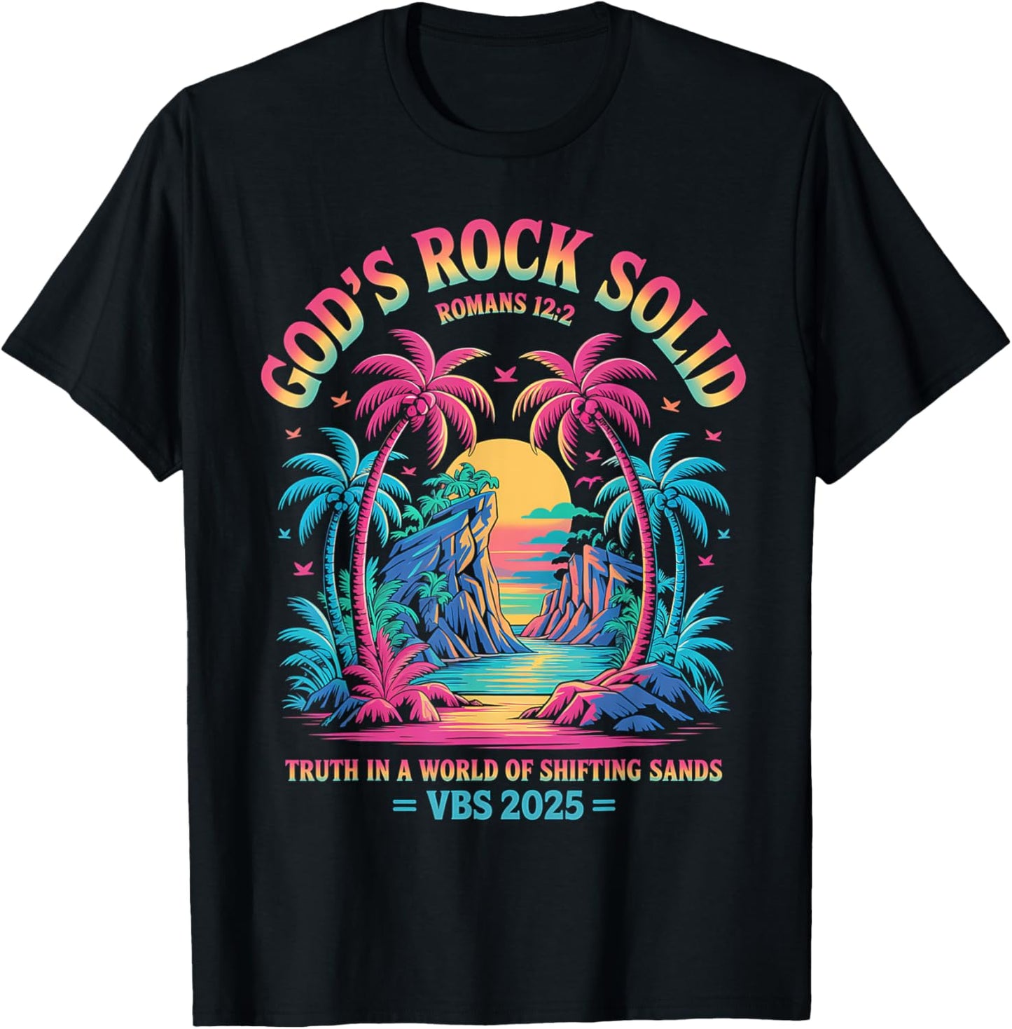 God's Rock Solid Breaker Rock Beach VBS 2025 Christian T-Shirt