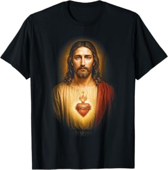 Sacred Heart of Jesus Devotional Art Christian Faith Bible T-Shirt