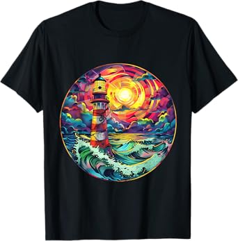 Lighthouse Seaside House Sailing Sea Beach Boating T-Shirt
