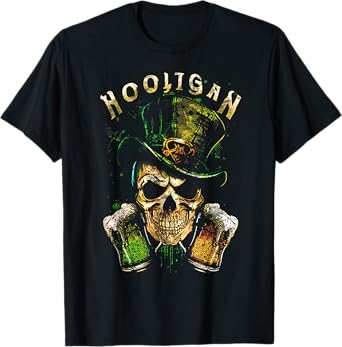 Hooligan Skull Beer Irish T-Shirt