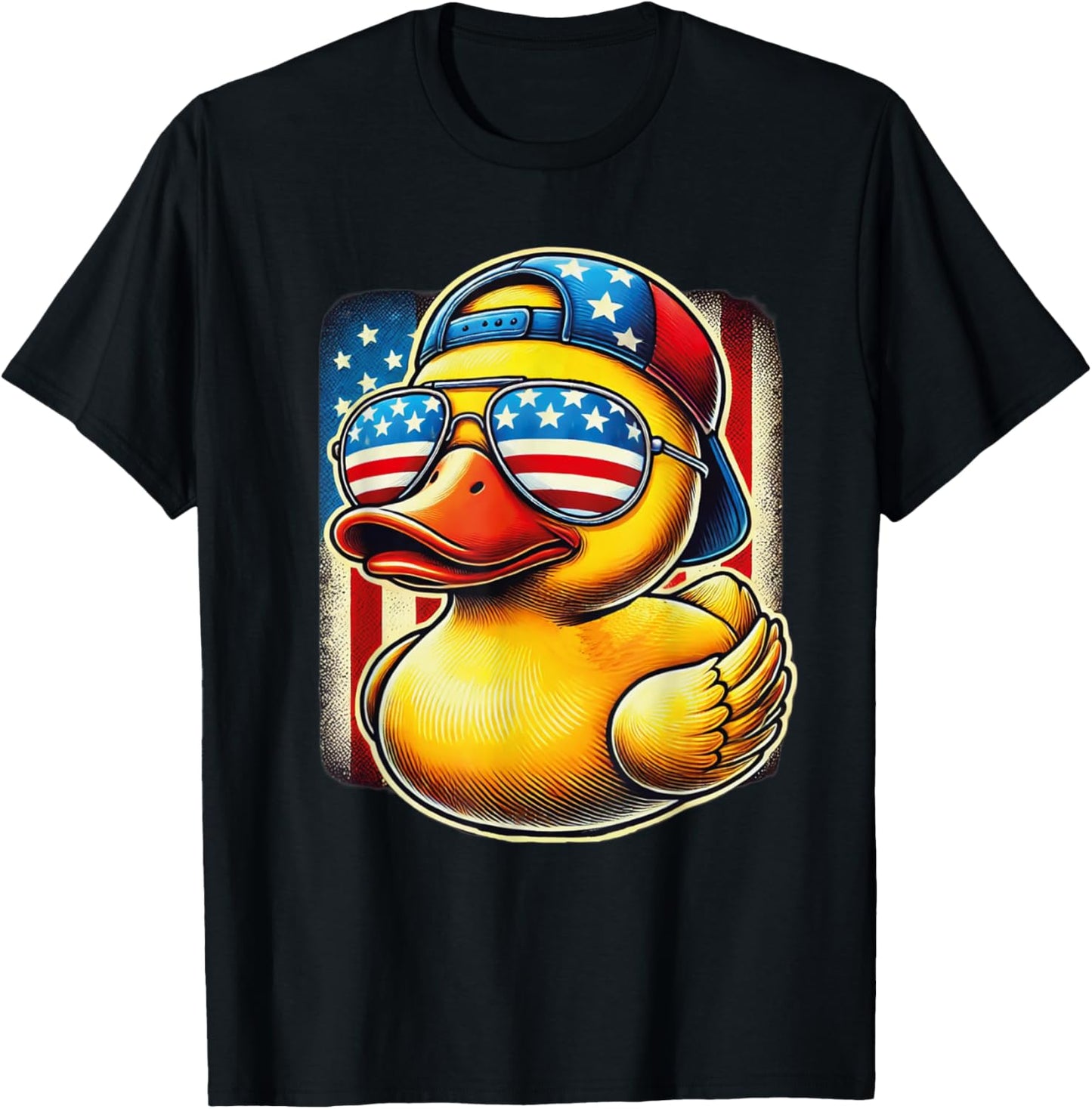 Rubber Duck Shirt USA Flag Gift Funny Duckie Cool Duck T-Shirt