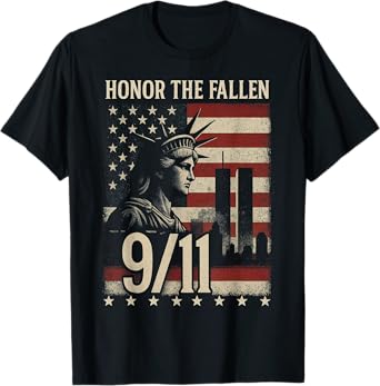 Honor The Fallen September 11 Memorial Day American Flag T-Shirt