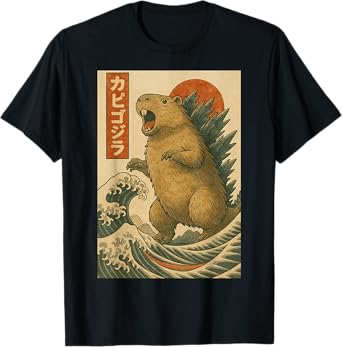 Capybara Japanese Art Funny Capyzilla Gifts For Men Women T-Shirt