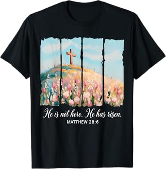 He is Risen Happy Easter Jesus Christian Women Girls Kids T-Shirt