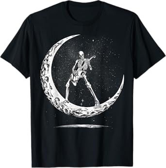Skeleton Playing Guitar Rock And Roll Band For Men Kids T-Shirt