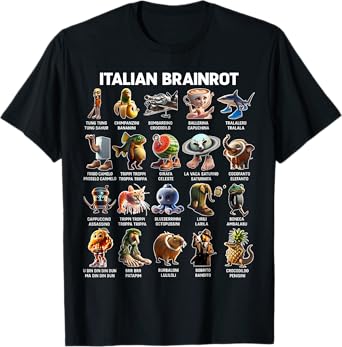Funny Italian Brainrot Animals Memes Compilation T-Shirt