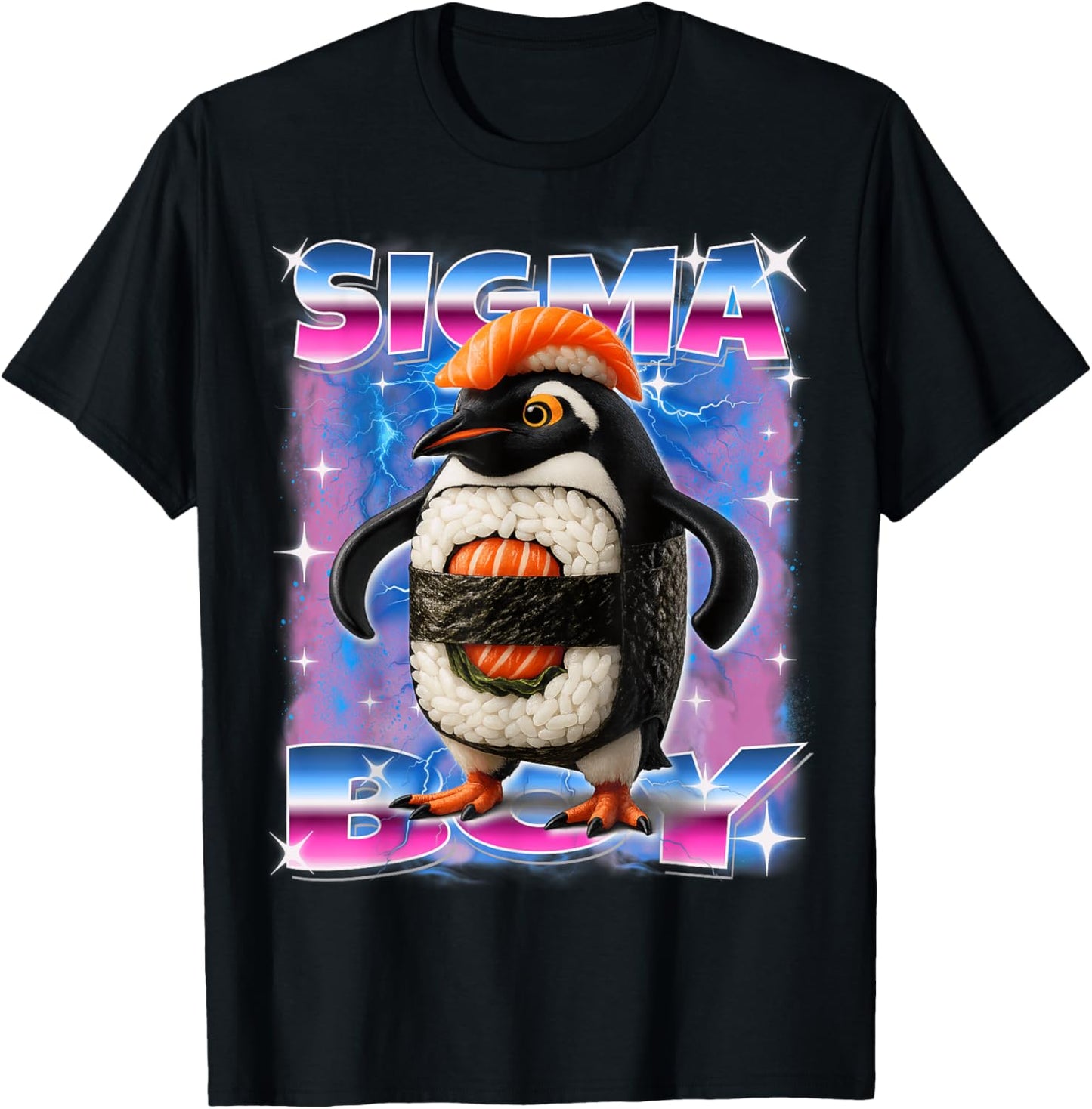 Sigma Penguin Boy Italian-Brainrot AI Generated Kids T-Shirt