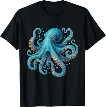 Beautiful blue Octopus Ocean Animal Lover Octopus T-Shirt