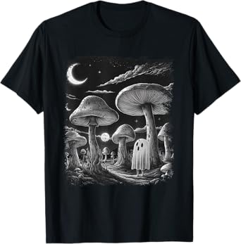 Ghost Mushroom Halloween Vintage T-Shirt