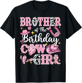 Brother Of The Birthday Cow-Girl Rodeo Brother Bday Party T-Shirt