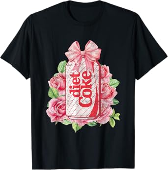 Coca-Cola Diet Coke With Pink Bow Floral Logo Vintage T-Shirt
