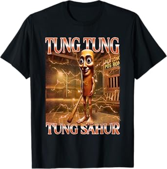 Tung Tung Tung Sahur Funny Brainrot Meme Italian T-Shirt