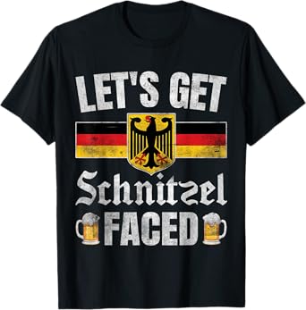 Oktoberfest Drinking Team Let's Get Schnitzel Faced T-Shirt