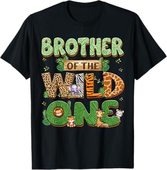 Brother Of The Wild One Birthday Family Matching Party Decor T-Shirt