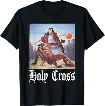 Not Today Satan Jesus Crossover Basketball Holy Cross T-Shirt