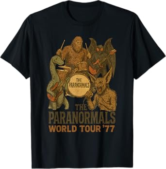 The Paranormal Cryptid Bigfoot Mothman Music Band World Tour T-Shirt
