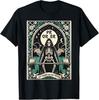 Skeleton Gym, Halloween Pump Cover, PR OR ER Card Tarot Tee T-Shirt