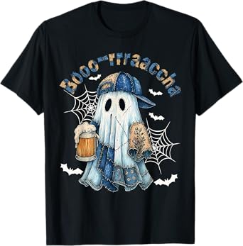 Funny Halloween Ghost Beer and Blue Denim for Men Dad T-Shirt