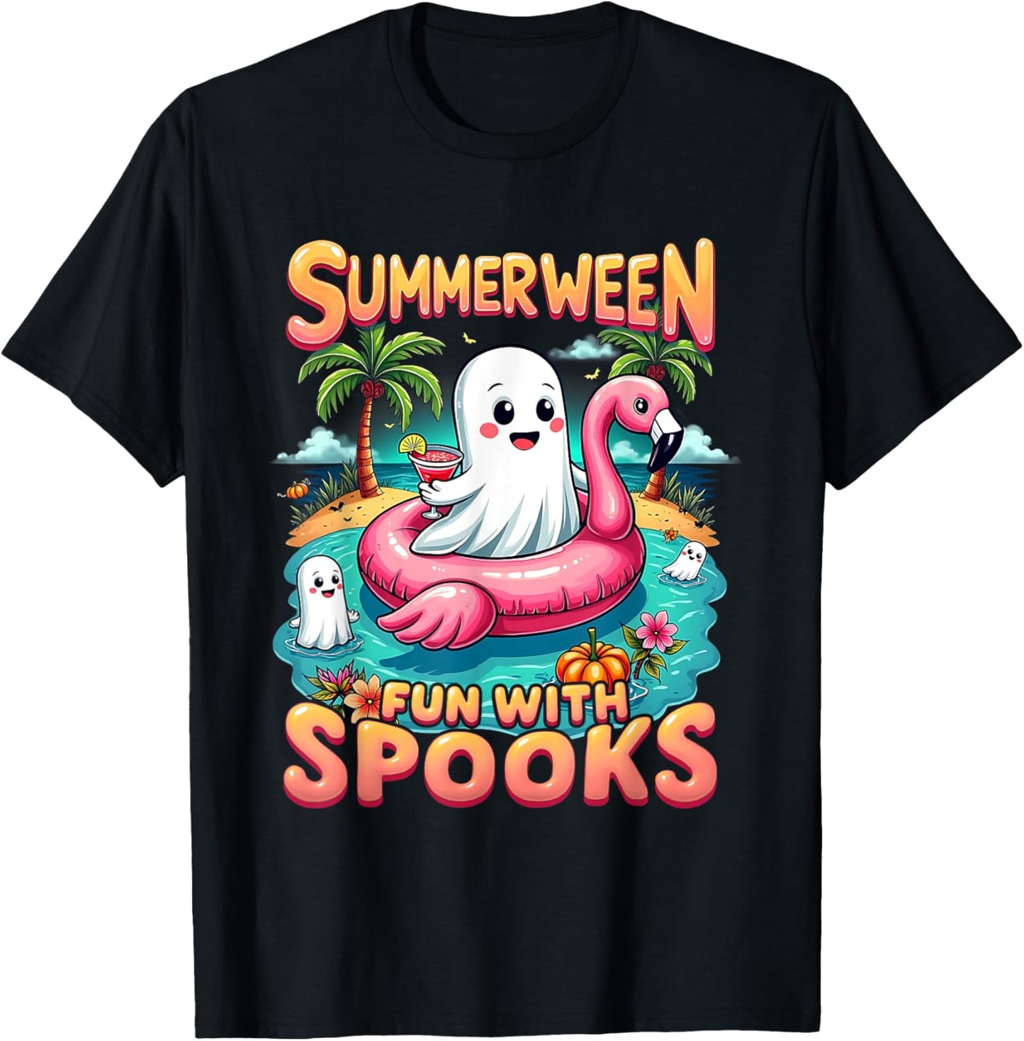 Summerween Fun With Spooks Summer Vacation Funny Party Group T-shirt