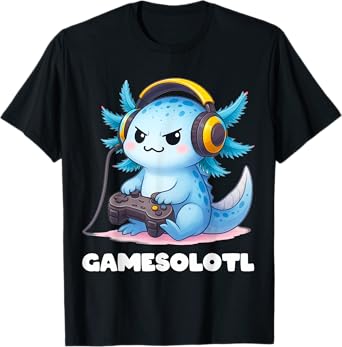 Anime Gamesolotl Axolotl Boys 10-12 Kid Gamer Gaming Clothes T-Shirt