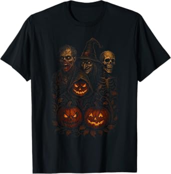 Spooky Halloween Creepy Pumpkin Scary Witch Zombie Skeleton T-Shirt