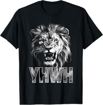 Yhwh Lion Of Judah Yahweh In Hebrew Jesus Christian T-Shirt