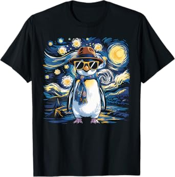 Penguin Night Cool Penguin Art Bird Lover Gift T-Shirt
