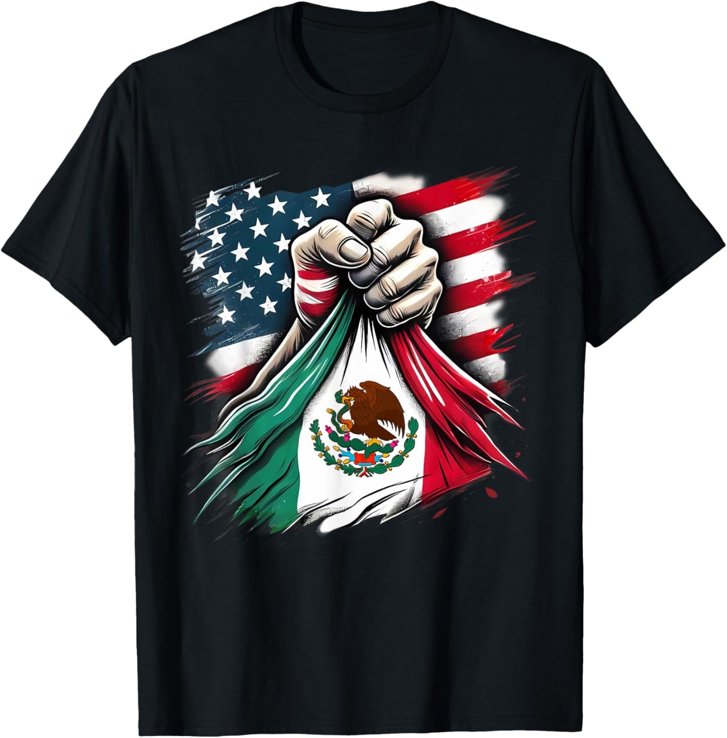 America Mexico Flag Vintage Mexican Roots American T-Shirt