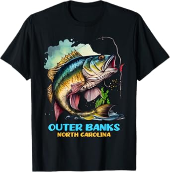 Outer Banks North Carolina Fisher Flyfishing Flyfisher Trip T-Shirt