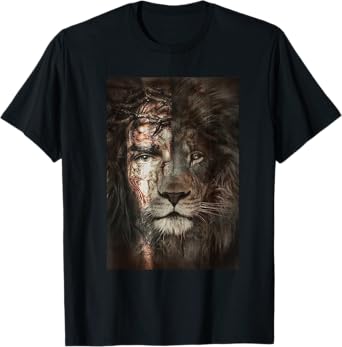 Jesus and lion Christian Gifts T-Shirt