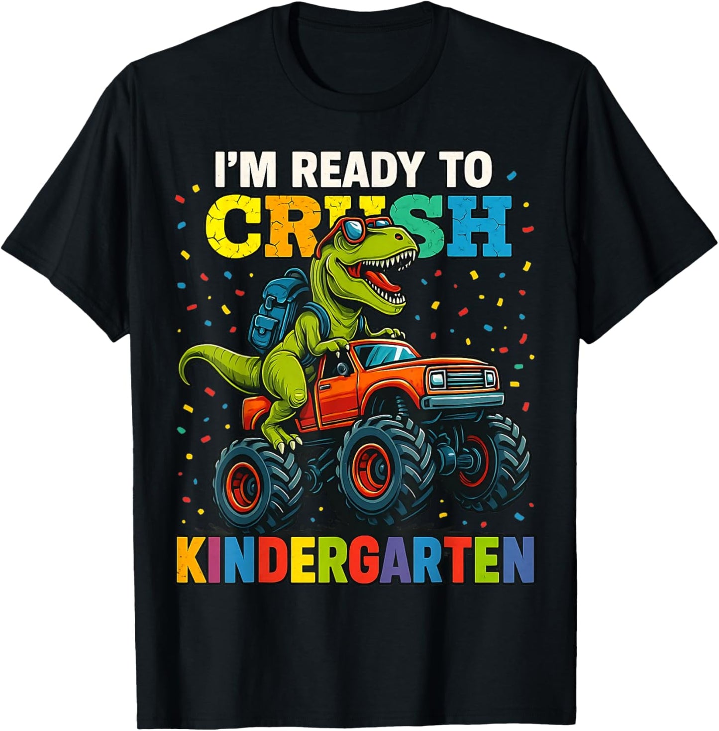 Ready To Crush Kindergarten Dino Back To School Boys Tee | TeeBrew