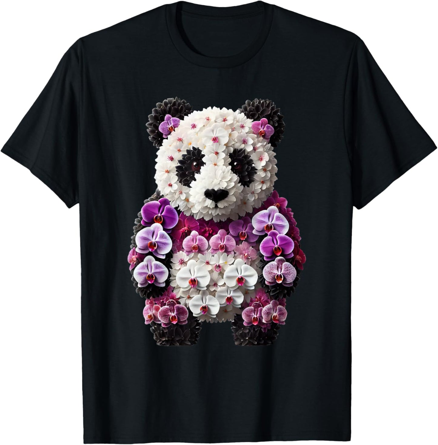 Orchid Panda Bear Flower Gardening Floral T-Shirt