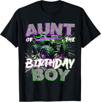 Aunt Of The Birthday Monster Truck Family Matching Party T-Shirt