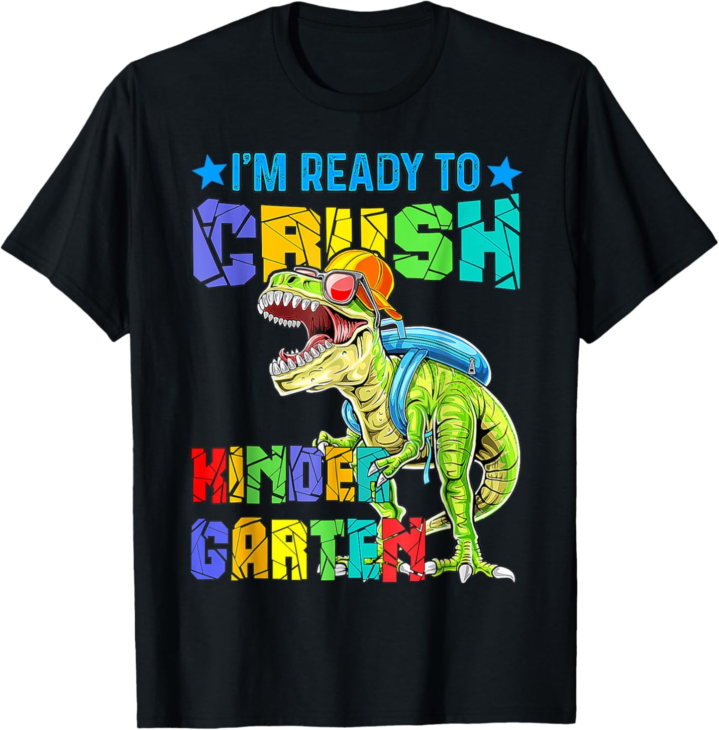 I'm Ready To Crush Kindergarten Dinosaur Back To School Kids Boys Tee by TeeBrew