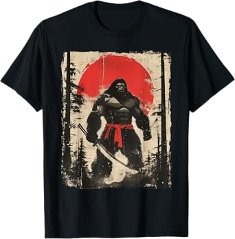Bigfoot Samurai Japanese Sword Sasquatch T-Shirt