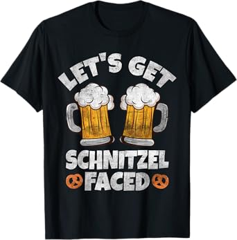 Oktoberfest Drinking Team Let's Get Schnitzel Faced T-Shirt